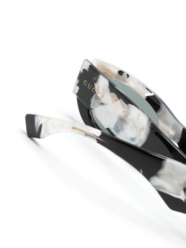 Browns Gucci Eyewear Black Nouvelle Vague Rectangle-Frame Sunglasses | Browns Sunglasses