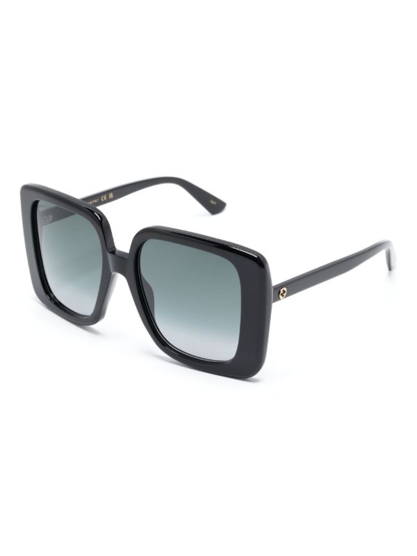 Browns Gucci Eyewear Black Oversize Square-frame Sunglasses | Browns Sunglasses
