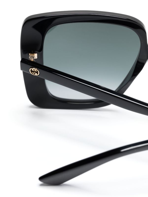 Browns Gucci Eyewear Black Oversize Square-frame Sunglasses | Browns Sunglasses