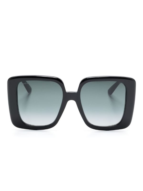 browns Gucci Eyewear black oversize square-frame sunglasses | Browns Sunglasses