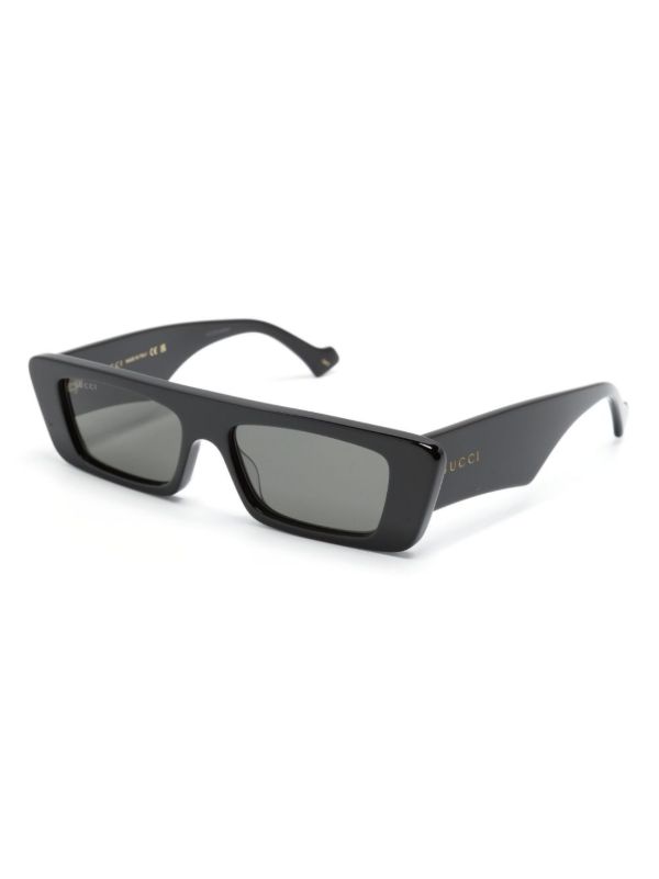 Browns Gucci Eyewear Black Rectangular-frame Sunglasses | Browns Sunglasses