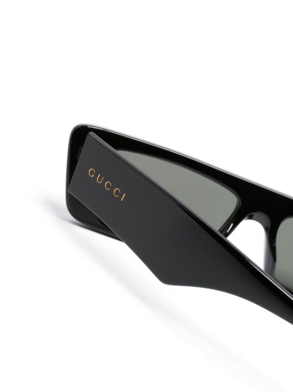 Browns Gucci Eyewear Black Rectangular-frame Sunglasses | Browns Sunglasses