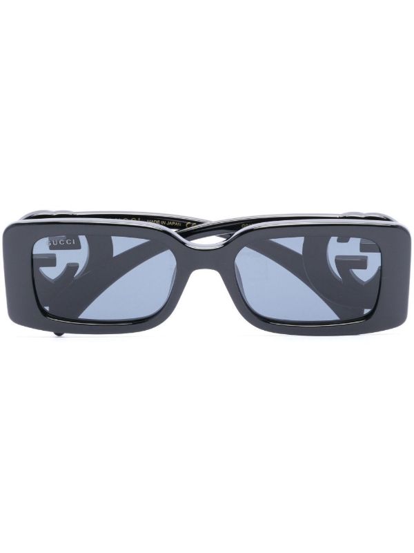 browns Gucci Eyewear black rectangular sunglasses | Browns Sunglasses