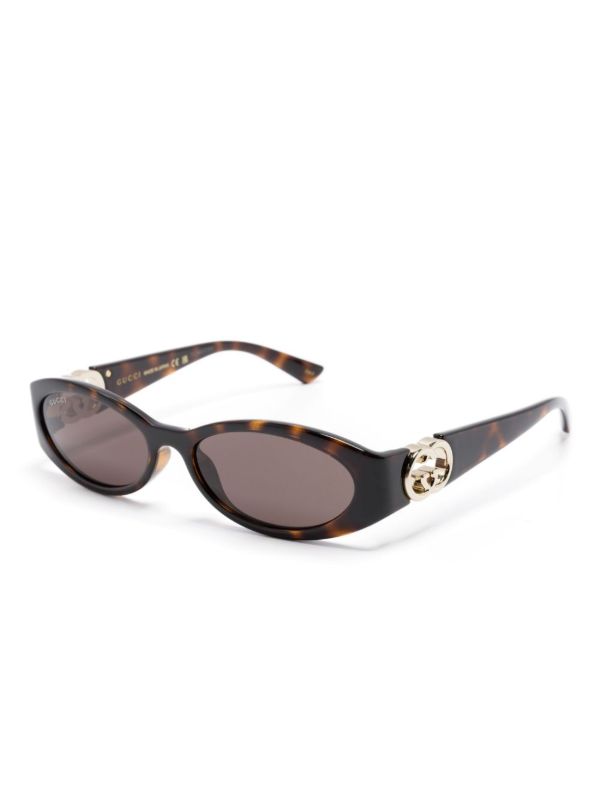 Browns Gucci Eyewear Brown Oval-Frame Tortoiseshell Sunglasses | Browns Sunglasses