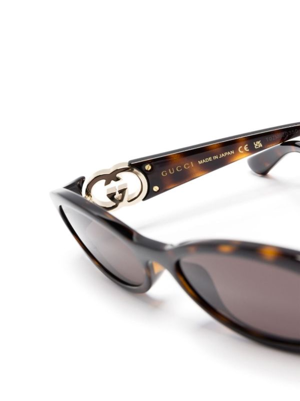 Browns Gucci Eyewear Brown Oval-Frame Tortoiseshell Sunglasses | Browns Sunglasses