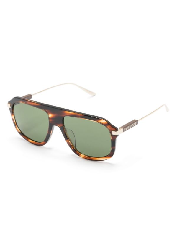 Browns Gucci Eyewear Brown Pilot-frame Sunglasses | Browns Sunglasses
