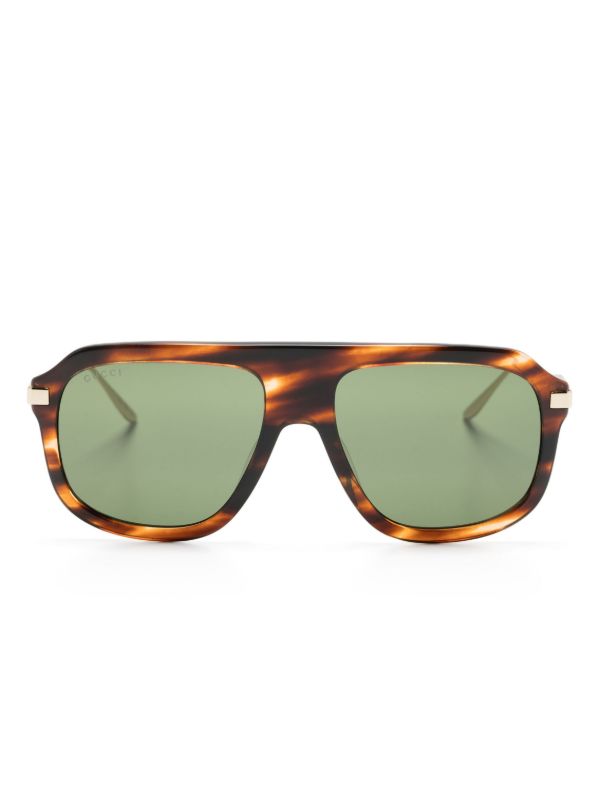 browns Gucci Eyewear brown pilot-frame sunglasses | Browns Sunglasses