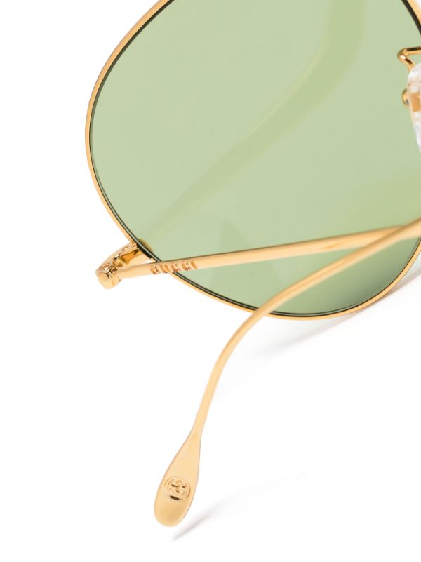 Browns Gucci Eyewear Gold-tone Pilot-frame Sunglasses | Browns Sunglasses