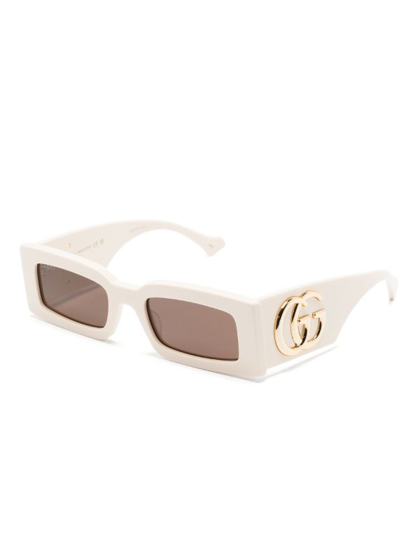 Browns Gucci Eyewear Neutral Gene GG Rectangle Sunglasses | Browns Sunglasses