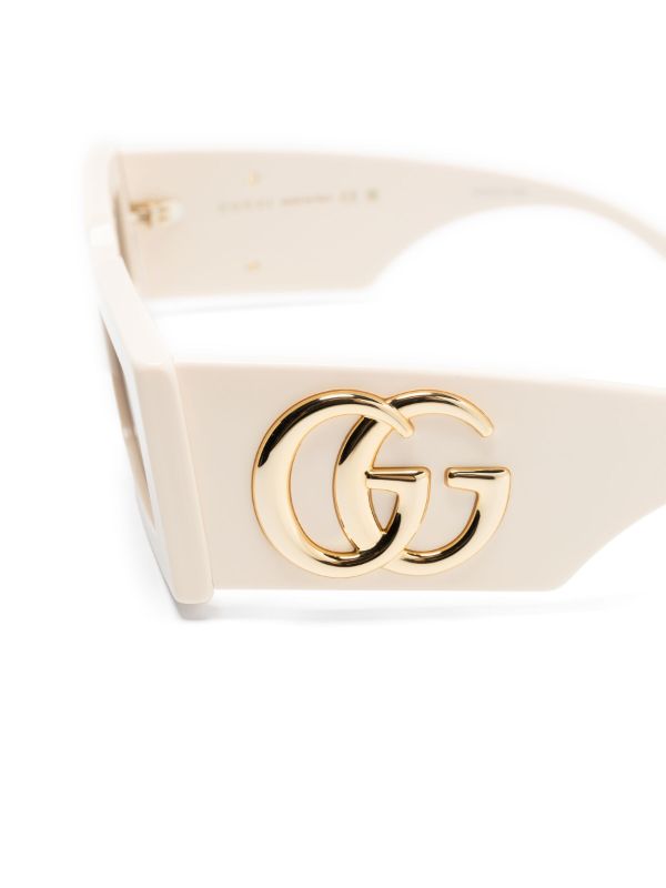 Browns Gucci Eyewear Neutral Gene GG Rectangle Sunglasses | Browns Sunglasses