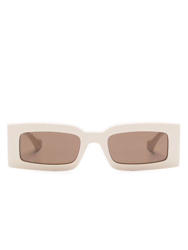 browns Gucci Eyewear Neutral Gene GG Rectangle Sunglasses | Browns Sunglasses