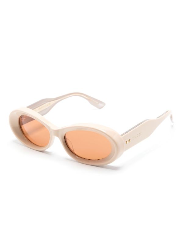 Browns Gucci Eyewear Neutral Oval-Frame Sunglasses | Browns Sunglasses