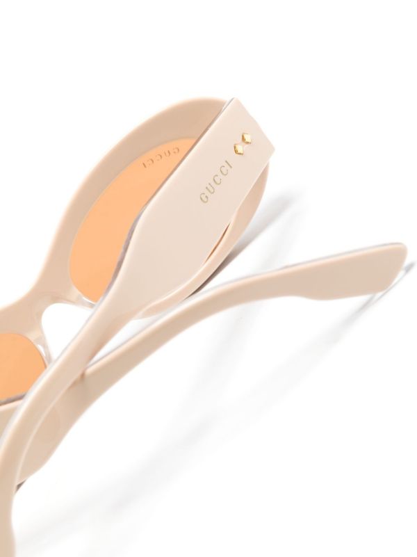 Browns Gucci Eyewear Neutral Oval-Frame Sunglasses | Browns Sunglasses