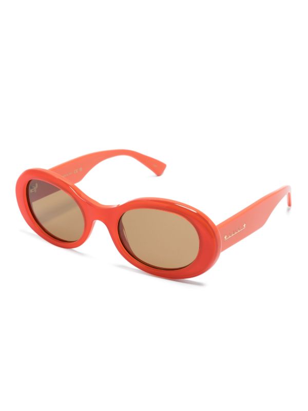 Browns Gucci Eyewear Orange Oval-Frame Sunglasses | Browns Sunglasses