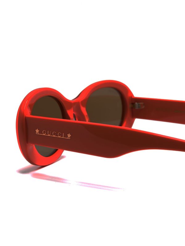 Browns Gucci Eyewear Orange Oval-Frame Sunglasses | Browns Sunglasses