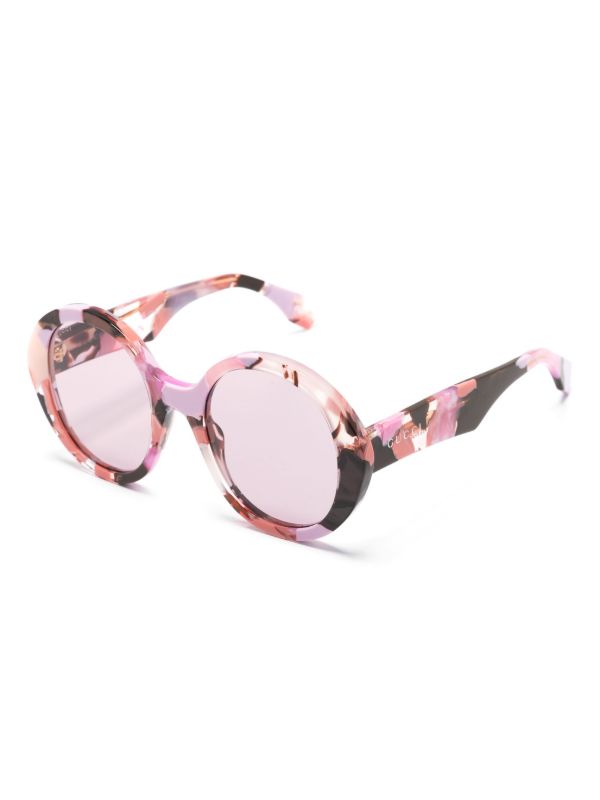Browns Gucci Eyewear Pink Nouvelle Vague Round-Frame Sunglasses | Browns Sunglasses