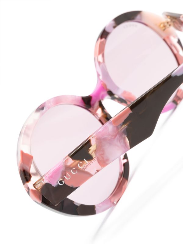 Browns Gucci Eyewear Pink Nouvelle Vague Round-Frame Sunglasses | Browns Sunglasses