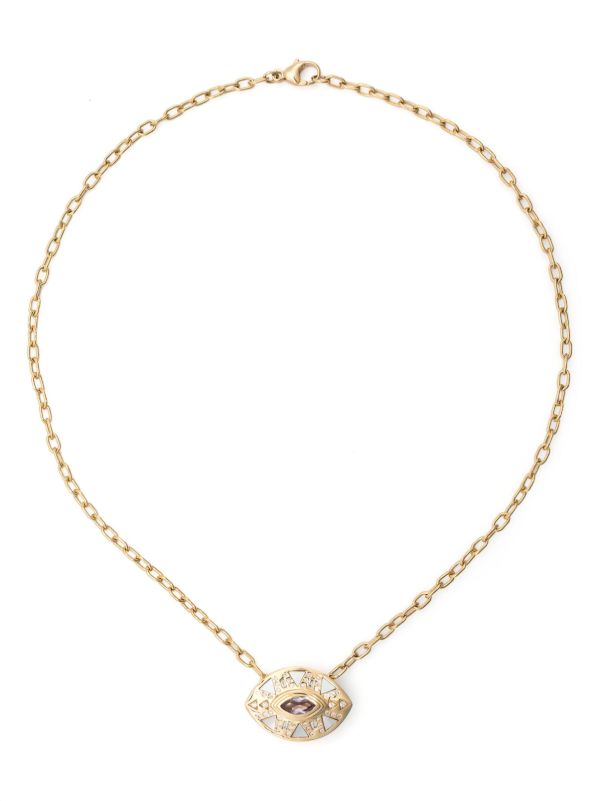 browns Harwell Godfrey 18K Yellow Gold Cleopatra’s Eye Diamond And Amethyst Necklace | Browns Fine Necklaces