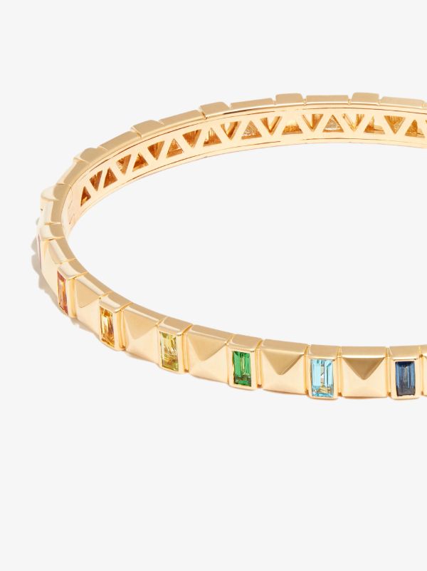 Browns Harwell Godfrey 18K Yellow Gold Pyramid Multi-stone Bangle Bracelet | Browns Fine Bracelets
