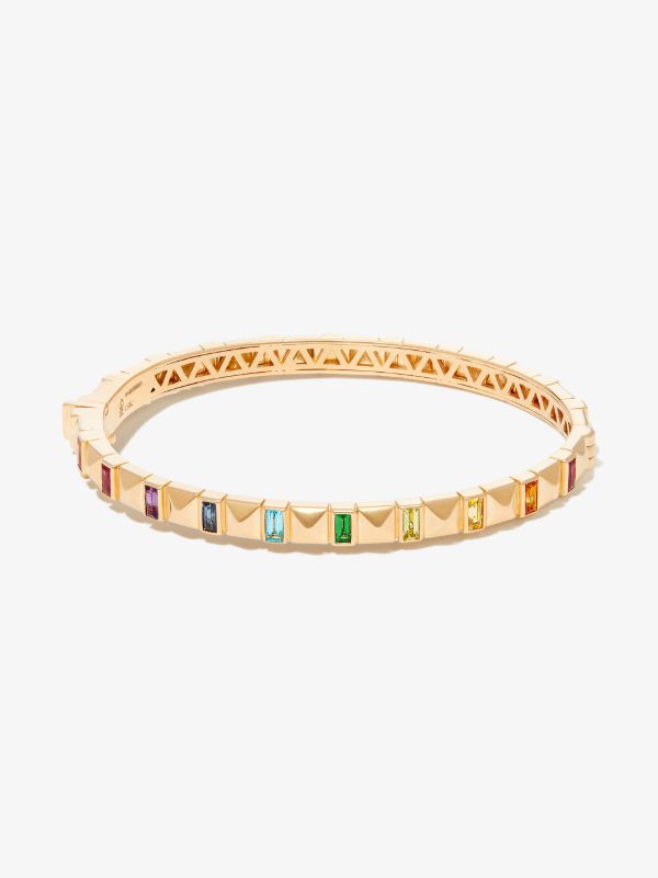 browns Harwell Godfrey 18K yellow gold pyramid multi-stone bangle bracelet | Browns Fine Bracelets