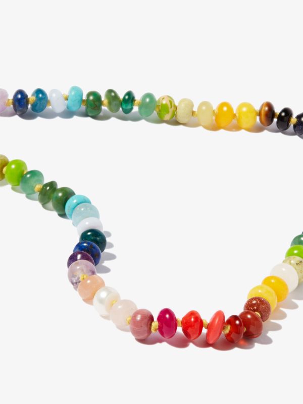 Browns Harwell Godfrey 18K Yellow Gold Rainbow Gemstone Beaded Necklace | Browns Fine Necklaces