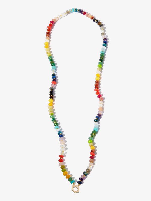 Browns Harwell Godfrey 18K Yellow Gold Rainbow Gemstone Beaded Necklace | Browns Fine Necklaces