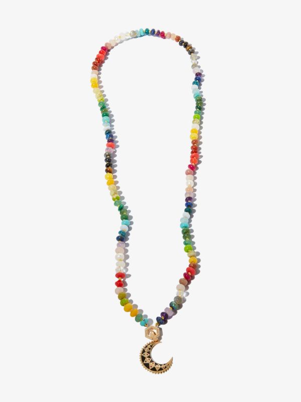 browns Harwell Godfrey 18K yellow gold rainbow gemstone beaded necklace | Browns Fine Necklaces