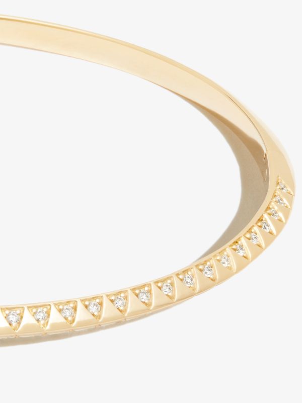 Browns Harwell Godfrey 18K Yellow Gold Skinny Talisman Diamond Bangle Bracelet | Browns Fine Bracelets