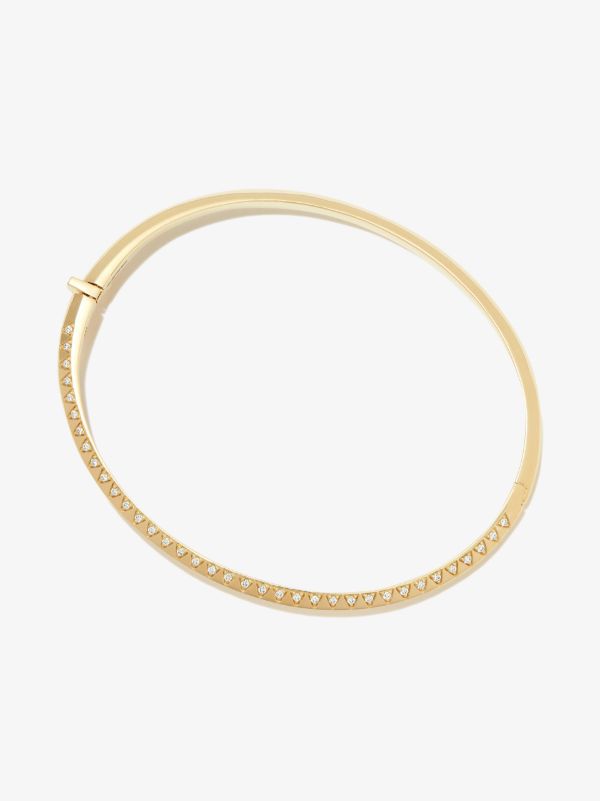Browns Harwell Godfrey 18K Yellow Gold Skinny Talisman Diamond Bangle Bracelet | Browns Fine Bracelets