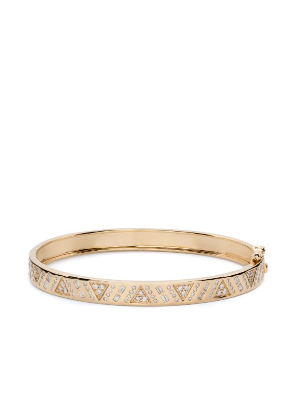 browns Harwell Godfrey 18K Yellow Gold Stardust Diamond Bangle Bracelet | Browns Fine Bracelets