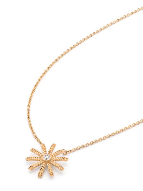 Browns Harwell Godfrey 18K Yellow Gold Tiny Sunflower Diamond Pendant Necklace | Browns Fine Necklaces