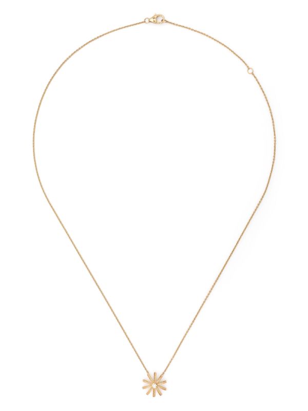 browns Harwell Godfrey 18K Yellow Gold Tiny Sunflower Diamond Pendant Necklace | Browns Fine Necklaces