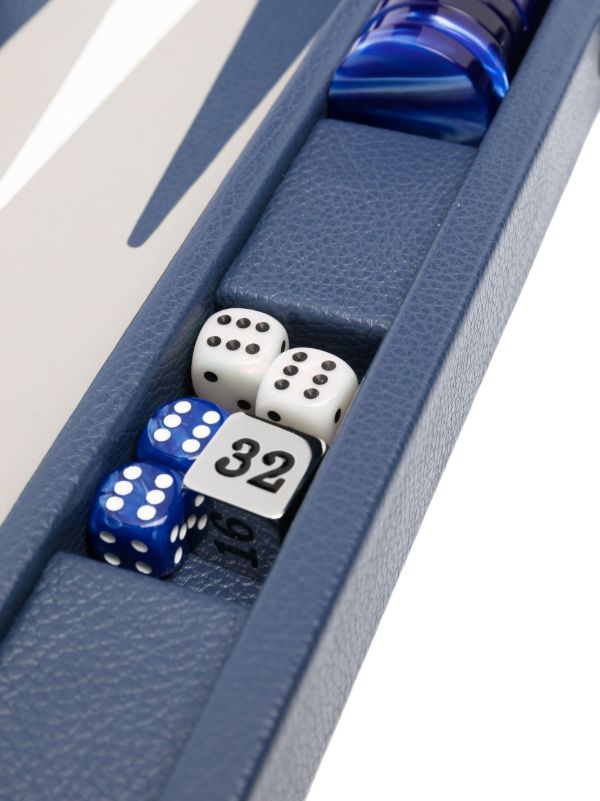Browns Hector Saxe Blue Beather Backgammon Set | Browns Table Games