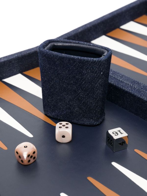 Browns Hector Saxe Blue Daniel Medium Backgammon Set | Browns Table Games