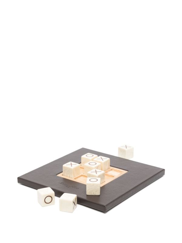 Browns Hector Saxe Brown Leather Tic Tac Toe Game | Browns Table Games
