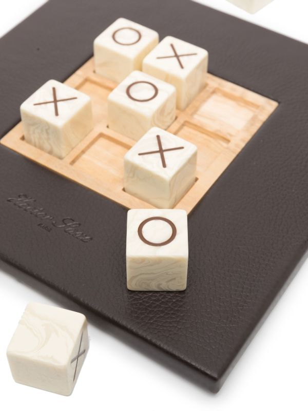 Browns Hector Saxe Brown Leather Tic Tac Toe Game | Browns Table Games