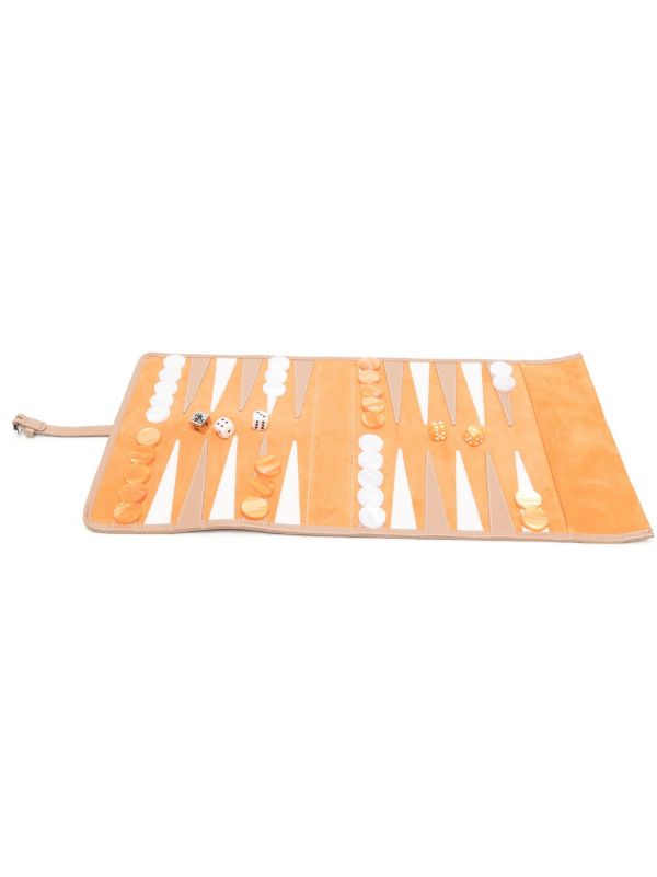 browns Hector Saxe Orange Victor Travel Backgammon Set | Browns Table Games
