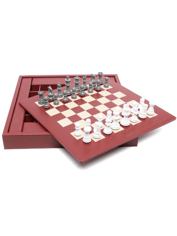 browns Hector Saxe red leather chessboard | Browns Table Games