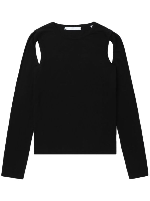 browns Helmut Lang black cut-out cotton sweater | Browns Knitted Sweaters