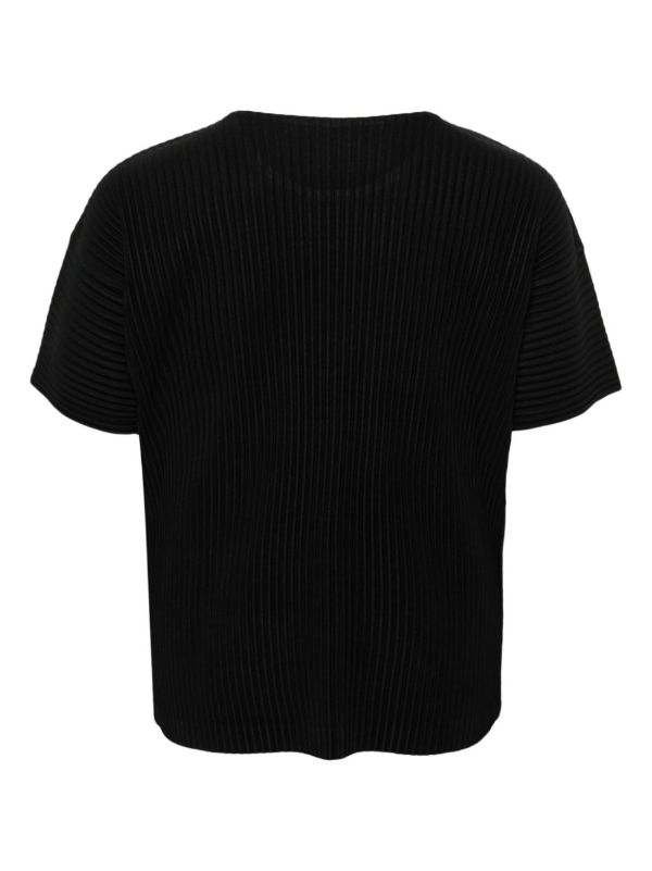 Browns Homme Plissé Issey Miyake Black Basics Plissé T-Shirt | Browns T-Shirts
