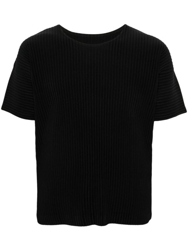 browns Homme Plissé Issey Miyake Black Basics Plissé T-Shirt | Browns T-Shirts