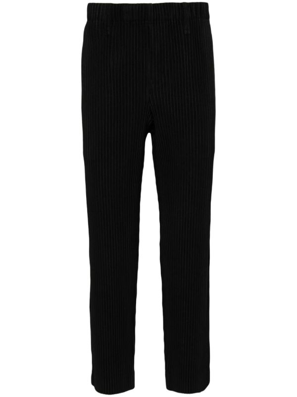 browns Homme Plissé Issey Miyake Black Basics Plissé Tapered-Leg Trousers | Browns Tapered Pants