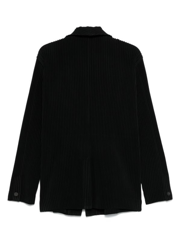 Browns Homme Plissé Issey Miyake Black Pleated Blazer | Browns Blazers