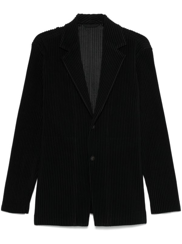 browns Homme Plissé Issey Miyake Black Pleated Blazer | Browns Blazers