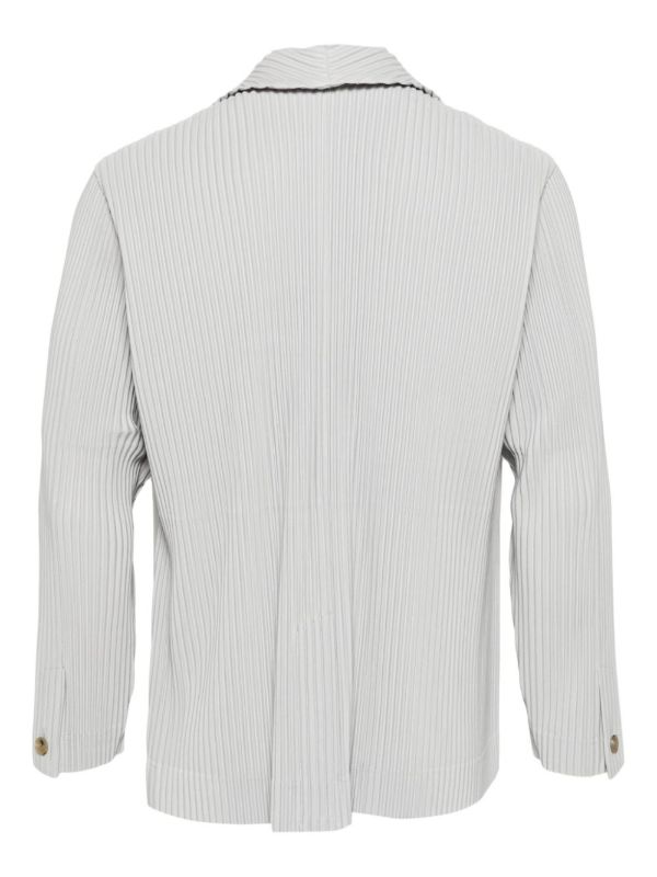 Browns Homme Plissé Issey Miyake Grey Plissé-Effect Single-Breasted Blazer | Browns Blazers