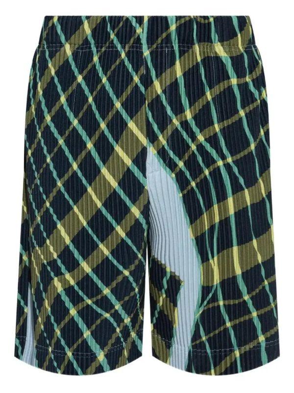 browns Homme Plissé Issey Miyake Windswept Plaid shorts | Browns Bermuda Shorts