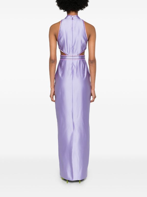 Browns Huishan Zhang Purple Leila Satin Gown | Browns Cocktail & Party Dresses
