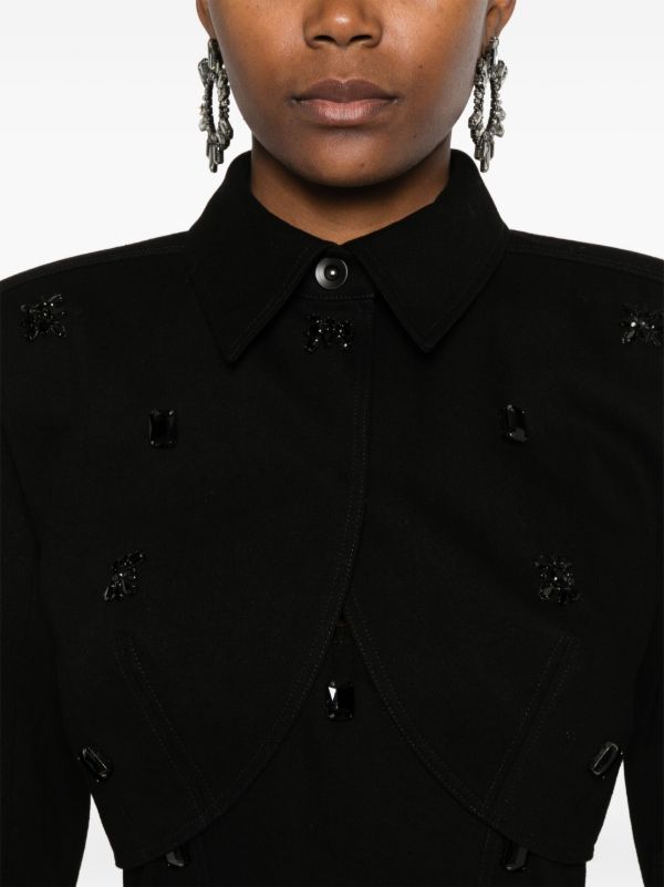 Browns Huishan Zhang Stone-embroidered Bolero Jacket | Browns Cropped Jackets