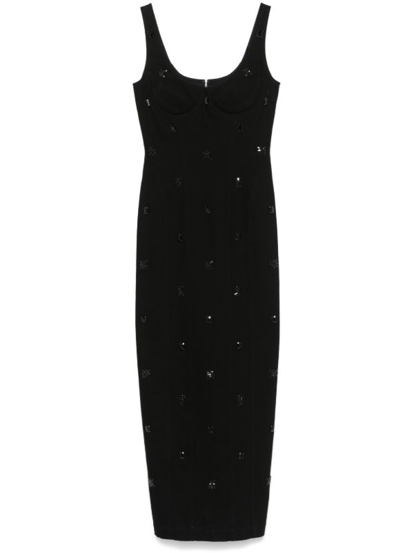browns Huishan Zhang stone-embroidered maxi dress | Browns Cocktail & Party Dresses
