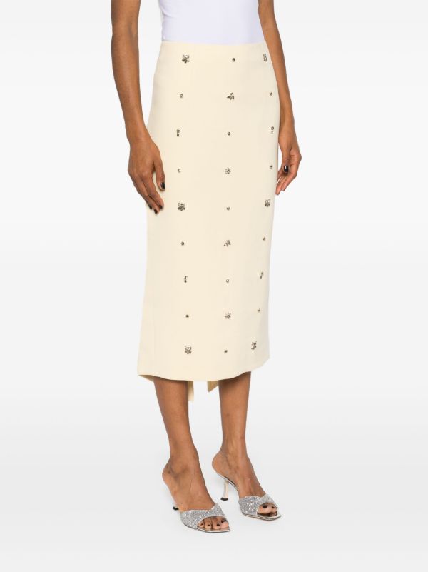 Browns Huishan Zhang Yellow Thalia Crystal-Embellished Skirt | Browns High-Waisted Skirts